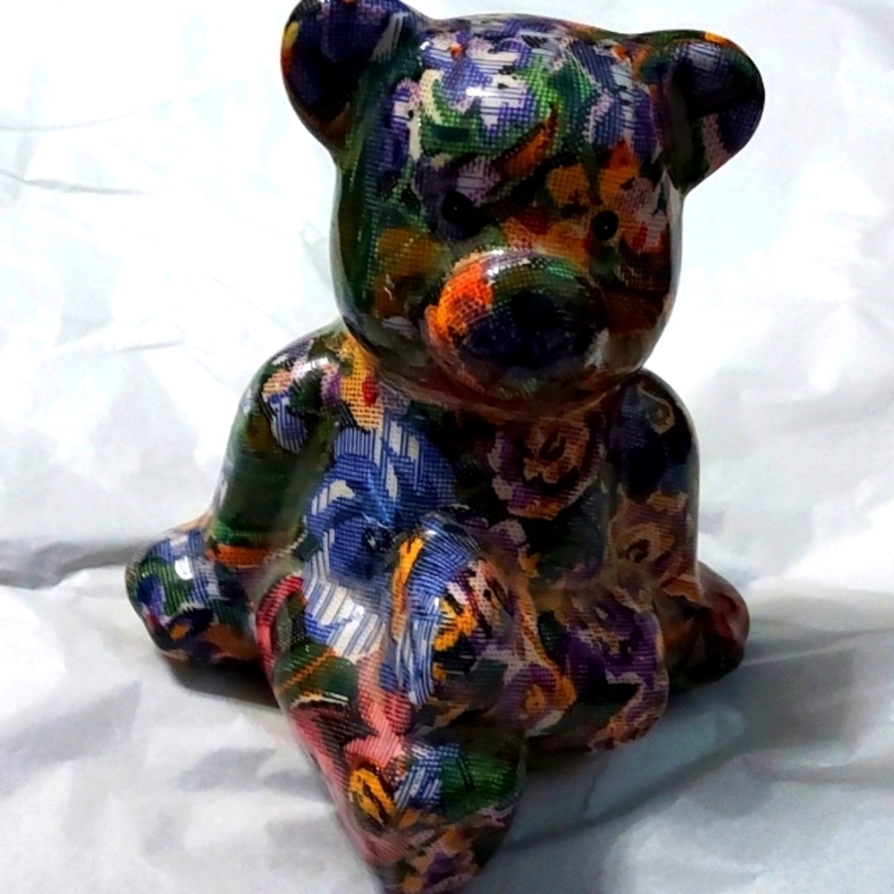 Porcelain Floral Sitting Bear